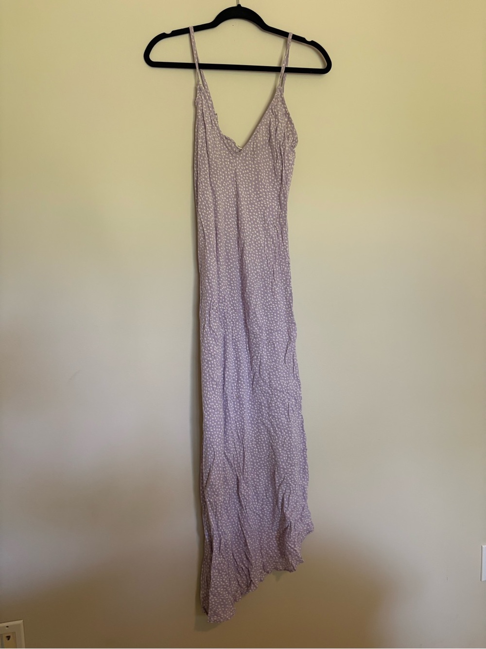 Tree of Life Light Lavender Polka Dot Asymmetrical Slip Dress